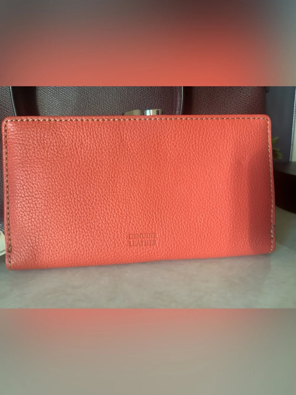 Kim Rogers Coral Wallet with Teal Snap Strap